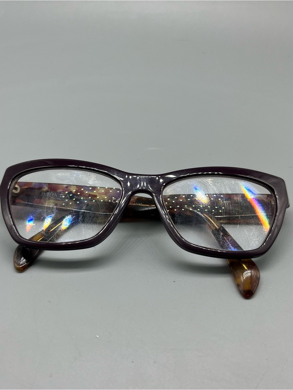 Prada VPR 14Q ROM-1O1 Square Violet Havana Eyeglasses Frame 53-17-140